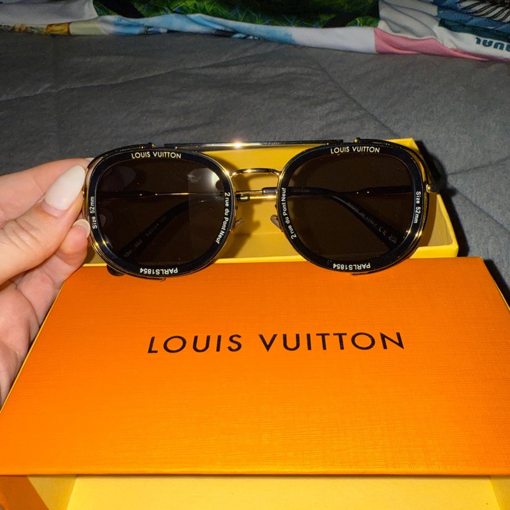 Louis Vuitton Black and Gold Sunglasses